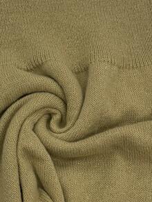 LUMIGAL Women's Solid Color Overlap V-Neck Drop Shoulder Long Sleeve Casual Sweater - Champagne - View 3