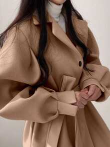 INAWLY New Elegant & Stylish Tie-Up Long Sleeve Women Jacket - Mocha Brown - View 3