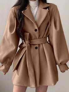 INAWLY New Elegant & Stylish Tie-Up Long Sleeve Women Jacket - Mocha Brown - View 6
