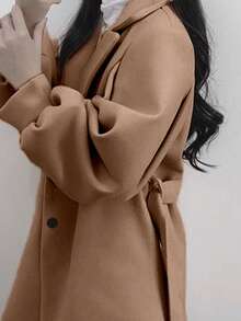INAWLY New Elegant & Stylish Tie-Up Long Sleeve Women Jacket - Mocha Brown - View 5