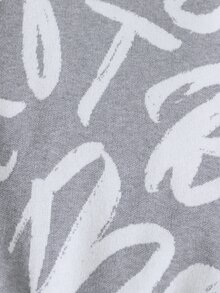 Boys' Autumn/Winter Fashion Pattern Letter Jacquard Knit Sweater Long Sleeve Base Layer School Grey Graphic Casual Pullover - Light Grey - View 5