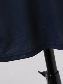 SHEIN 男童春秋時尚休閒學院風正裝長袖 Polo 衫，海軍藍/白色/灰色拼色領上衣，學生內搭層，校服穿搭 - 藏蓝色 - 查看 9