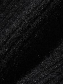 FRIFUL Women's Autumn Patchwork Faux Fur Knit Shorts - Black - View 9