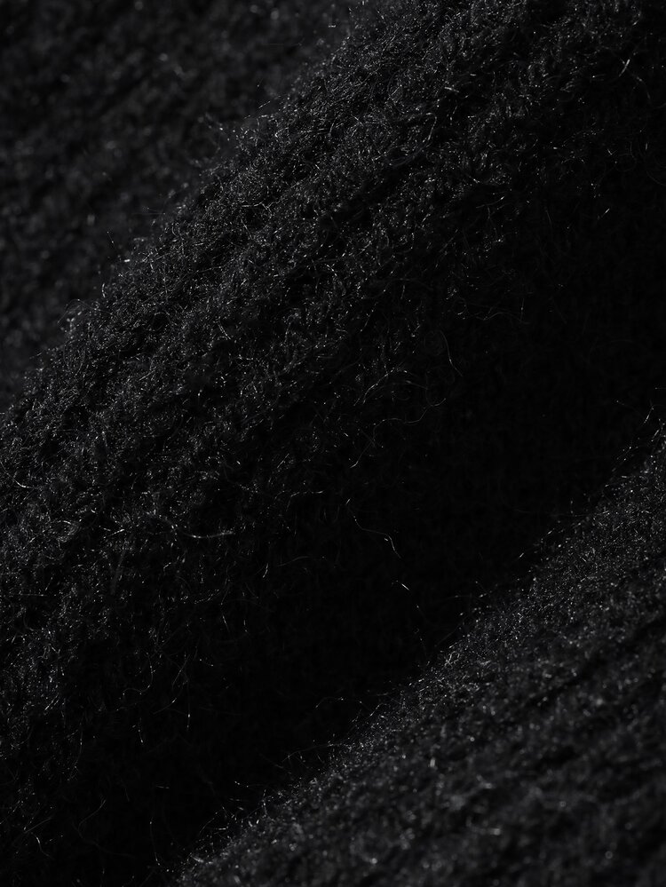 FRIFUL 女款秋季拼接人造毛編織短褲 - 黑色 - 查看 9