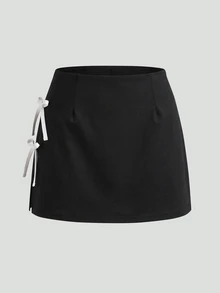 Sweetra Women's Bow Decor Pocket Sports Skort - Multicolor - View 1