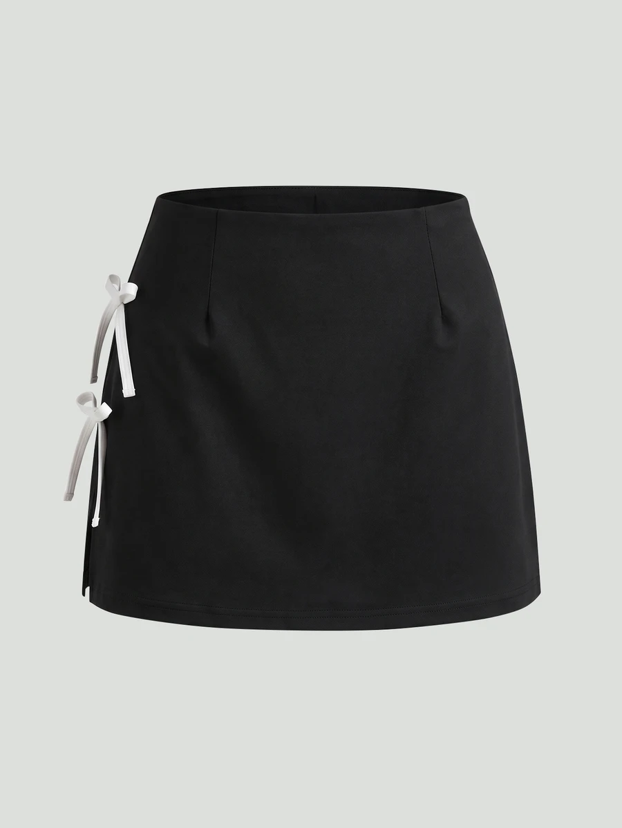 Sweetra Women's Bow Decor Pocket Sports Skort - Multicolor - View 1