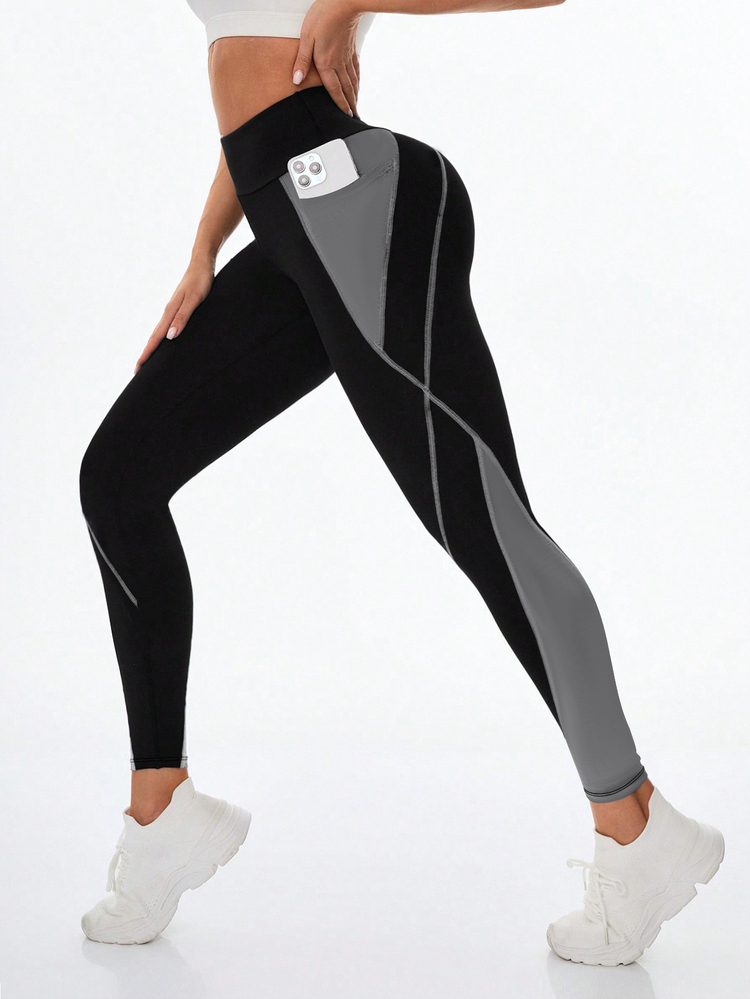 Easithlete Easithlete Women's High Waist Contrast Color Pocket Casual Fitness Leggings Workout Legging - Multicolor - View 5
