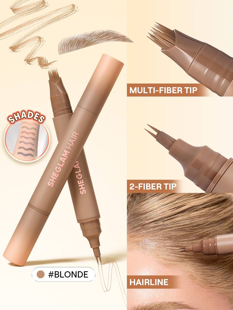 SHEGLAM HAIR 2 IN 1 Volume Boost Multi-Use Hairline Pen-Blonde,Fill In Hairline Eyeliner Eyebrows,Hairline Coverage Powder,Multi-Use,Waterproof,Sweat-Proof & Oil-Proof,24H Rich Color,Long-Wear Lasting Quick Cover Hair Root - Blonde - View 1