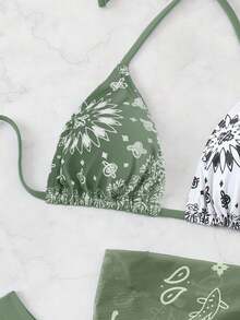 Swim Vcay Women Summer Beach Swimwear - Army Green - View 3