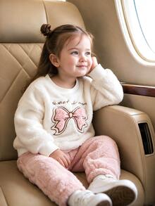 SHEIN Baby Girls Autumn Winter Pajamas - Pink - View 2
