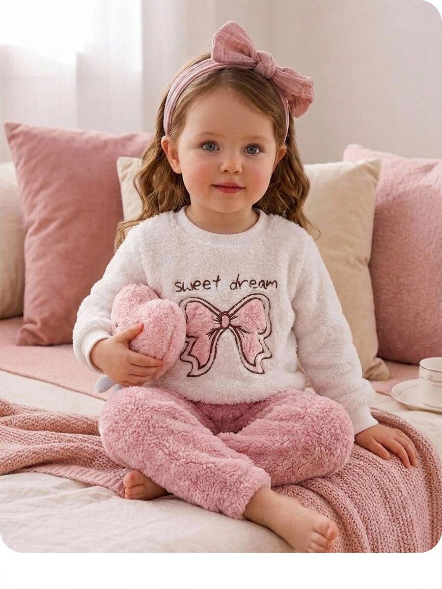 SHEIN Baby Girls Autumn Winter Pajamas - Pink - View 1