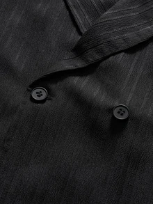 AXEPEAK Men's Casual Versatile Solid Color Shirt And Pants Set - Black - View 4