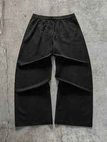 AXEPEAK Men's Casual Versatile Solid Color Shirt And Pants Set - Black - View 8
