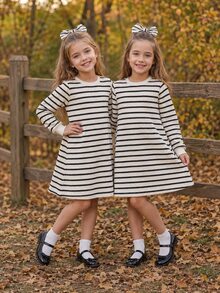 Elladie kids Gaun Gadis Muda - Hitam dan Putih - View 1