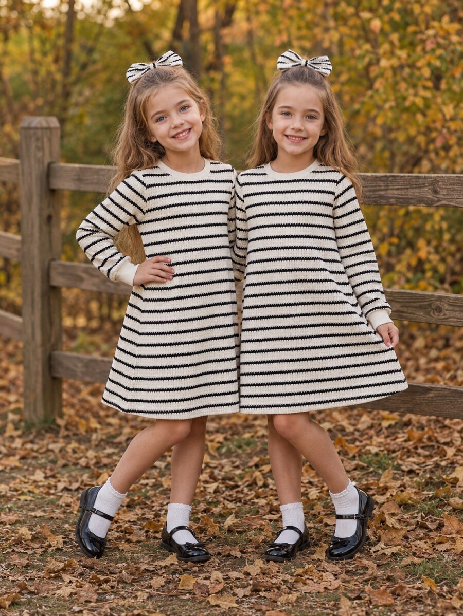 Elladie kids Gaun Gadis Muda - Hitam dan Putih - View 1