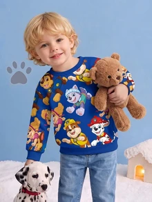 SHEIN | PAW Patrol Young Boys All Over Print Sweatshirt - Blue - View 1
