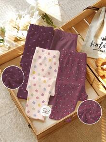 Kids 2PCS Young Girls Winter Leggings - Multicolor - View 2