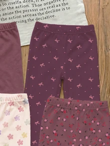 Kids 2PCS Young Girls Winter Leggings - Multicolor - View 6