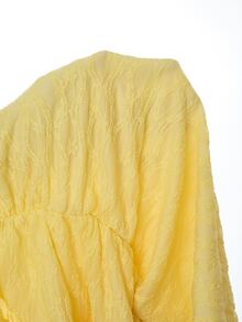 Allurite Summer Pastal Light Girly Tropical Lace Halter Sleeveless Deep V Form-Fitting Evening Dress For Night Out Vacation Golf Beach Date Party Sexy Yellow - Yellow - View 9