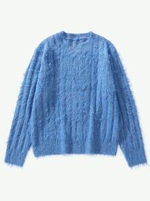 Manfinity Roughcore Men's Solid Color Casual Versatile Daily Wear Long Sleeve Sweater Holiday Festival Autumn Streetwear Winter Formal Old Money - Blue - View 6