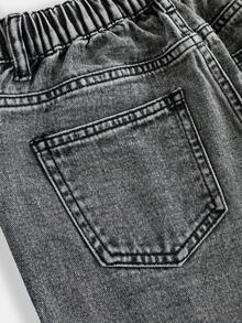 Tween Girls Pockets Loose Wide Leg Distressed Relaxed Fit Casual Versatile Jeans Fall Winter - Light Grey - View 3