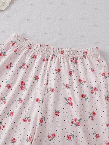 Set Piyama Celana Panjang Lengan Panjang Motif Bunga Kecil yang Manis - MultiWarna - View 6
