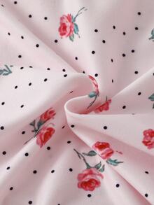 Set Piyama Celana Panjang Lengan Panjang Motif Bunga Kecil yang Manis - MultiWarna - View 4