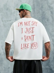 INCRYTM 男士字母印花圆领短袖T恤 - 白色 - 查看 1