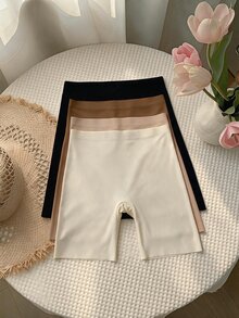 SHEIN MOD 4pcs Women's Solid Color High Waist Seamless Briefs - Multicolor - View 7