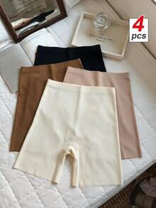 SHEIN MOD 4pcs Women's Solid Color High Waist Seamless Briefs - Multicolor - View 2