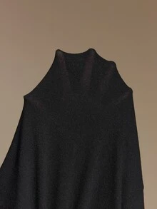 Ontre Gaun Panjang Leher Bulat Polos - Hitam - View 7