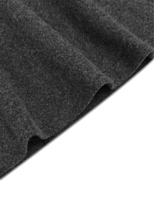 GlowEve CURVE Plus Size Women's French Style Round Neck Short Jacket, Dark Grey Pearl Button Loose Fit, Cuff And Pocket Trim Design, Autumn/Winter Elegant Formal - Dark Grey - View 5