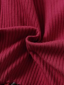 Elladie kids Young Girl' New Printed Long Sleeve Ribbed Waist A-Line Dress Autumn Fall 7th Birthday Wedding Burgundy Princess - Red - View 6