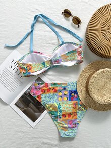 Swim Mod 2026 New Boho Style Fabric 3 Pieces Plus Size Women's Swimwear Set For Vacation, Beach And Seaside Casual Wear - Multicolor - View 7