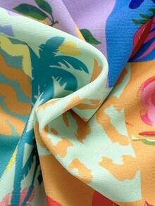 Swim Mod 2026 New Boho Style Fabric 3 Pieces Plus Size Women's Swimwear Set For Vacation, Beach And Seaside Casual Wear - Multicolor - View 10