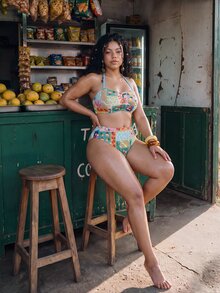 Swim Mod 2026 New Boho Style Fabric 3 Pieces Plus Size Women's Swimwear Set For Vacation, Beach And Seaside Casual Wear - Multicolor - View 6
