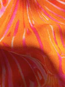 Swim Mod Women's Random Print Ruched High Cut Sexy Bikini Set, Summer - Multicolor - View 6