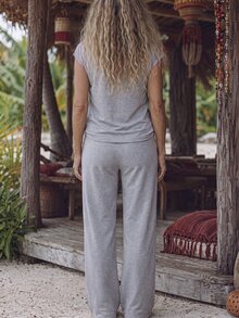 Holdful Holdful Soft, Matching Top And Wide-Leg Pants In A Versatile Grey Hue For Everyday Ease. - Multicolor - View 2