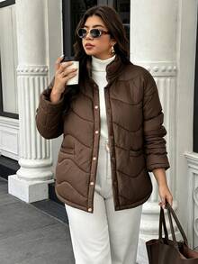 Easura Jaket Musim Dingin Kasual Lembut Longgar Terbaru 2026 untuk Sehari-hari di Rumah, Pakaian Jalanan untuk Minum Teh Sore - Mocha Brown - View 4
