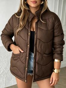 Easura Jaket Musim Dingin Kasual Lembut Longgar Terbaru 2026 untuk Sehari-hari di Rumah, Pakaian Jalanan untuk Minum Teh Sore - Mocha Brown - View 7