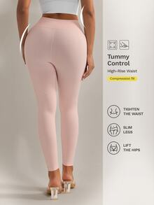 Nuvra Celana Yoga Wanita Tanpa Jahitan Pinggang Tinggi dengan Desain Garis, Legging Kebugaran Belahan Garis Kontrol Perut, Lapisan Dasar Olahraga Jahitan 3D - Berwarna merah muda - View 6