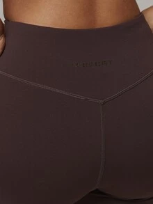 Musera Sport بنطال كابري ضيق بخصر عالي، قطعة سفلية من طقم متناسق، أساسيات رياضية للجيم والتمارين، للخريف والشتاء - شوكولاته بني - مشاهدة 6