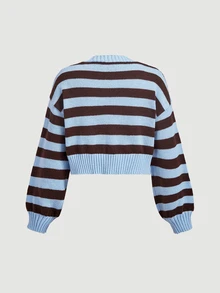 SHEIN MOD Women's Loose Striped Cardigan - Multicolor - View 10