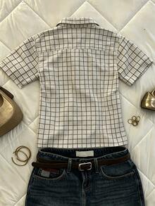 IslaSuriya Women's Casual Plaid Shirt Blouse For Summer - Multicolor - View 2