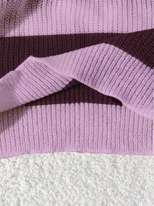 Franclia Sweater Lengan Panjang Wanita Motif Blok Warna Kasual Serbaguna untuk Sehari-hari - MultiWarna - View 6