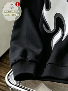 圓領長袖運動衫與長褲套裝，高品質時尚數位印花，適合男孩秋季穿著，舒適極簡休閒街頭風日常穿搭 - 彩色 - 查看 3