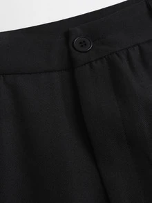 Sweetra Women's Lace Patchwork Commuter Office Work Low Waist Flare Slim Fit Long Pants Black Summer Classy Elegant - Black - View 4