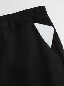 Sweetra Women's Lace Patchwork Commuter Office Work Low Waist Flare Slim Fit Long Pants Black Summer Classy Elegant - Black - View 5