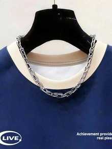 Resyla Men 男士宽松撞色领短袖T恤，蓝色，简约字母印花设计，优雅休闲，日常穿着舒适，适合户外活动和学生穿着。 - 彩色 - 查看 3