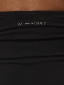 Musera Sport Plunge Front Wrap Over Ruched Open Back Fitted Halterneck Active Top Sport Essentials Basics Gym Workout Autumn Fall Winter - Black - View 6